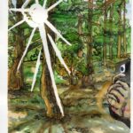 Forest watercolor painting