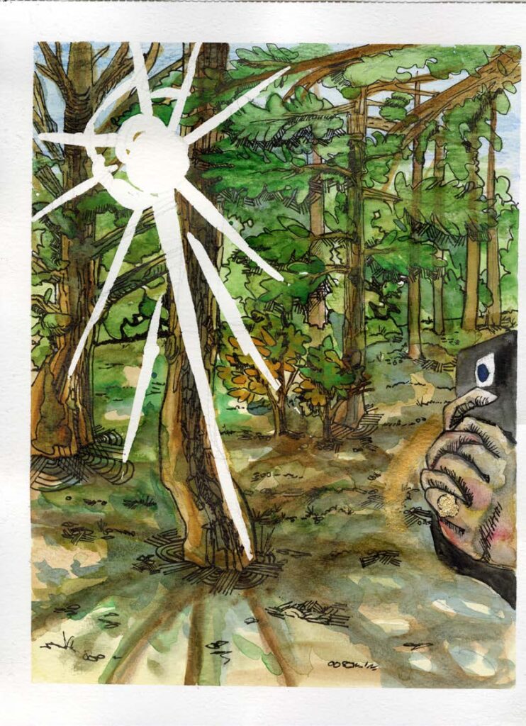 Forest watercolor painting