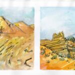 Dunes of ochre from the historic mine,